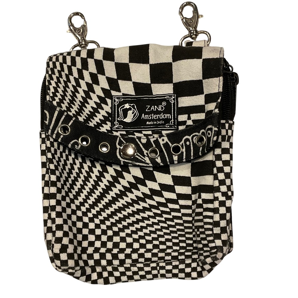 ZAND AMSTERDAM Reversible skirt Snap Adjustable geometric S M L boho bag retro - Picture 3 of 16